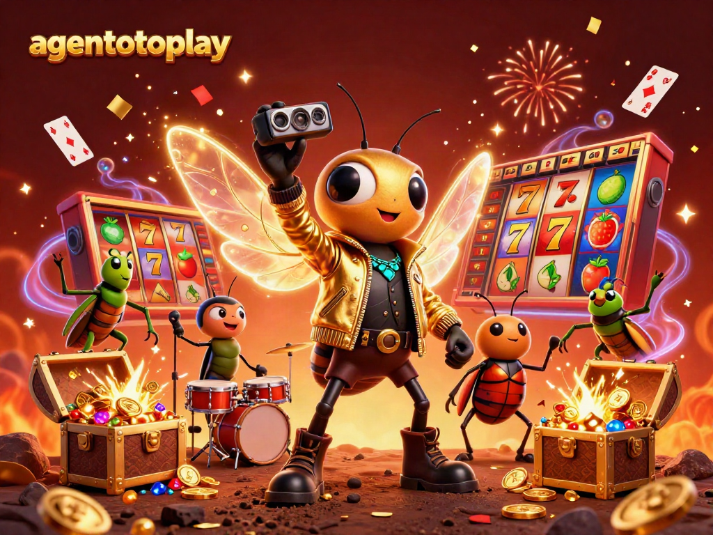 Experience winning excitement with agentotoplay in a vibrant 3D casino scene featuring dynamic characters and game elements.