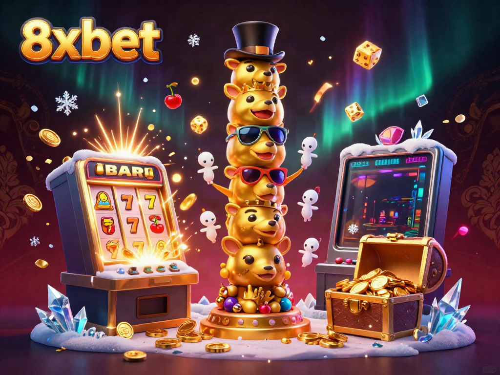 Experience the vibrant casino world with 8xbet, as winning symbols burst forth from the jackpot.