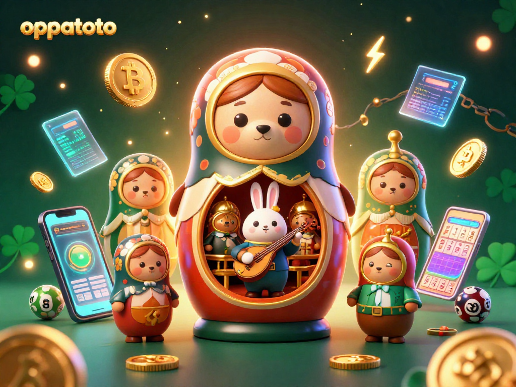 Play oppatoto with exciting bingo balls and vibrant characters in a dynamic casino illustration.