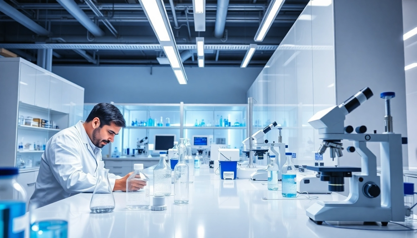 Investigating ion peptides in a modern lab with advanced equipment and scientists.