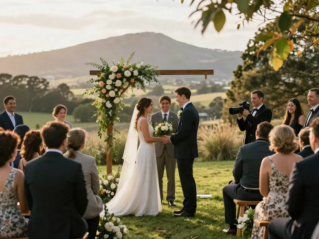 Emotional wedding ceremony captured by a documentary wedding photographer in Dunedin.