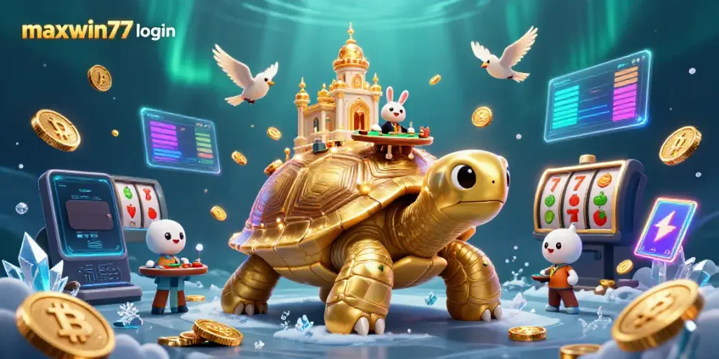 Join the fun with maxwin77 login as a golden tortoise casino entertains players with vibrant elements.