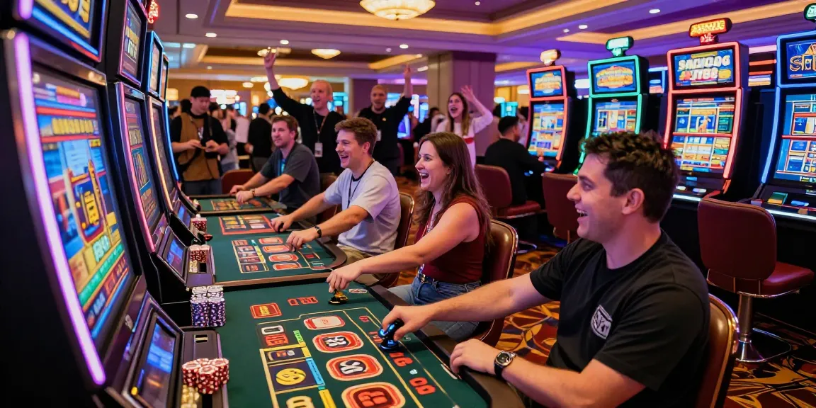 Exciting Slot MAHJONGJP88 gaming scene in a vibrant casino atmosphere.